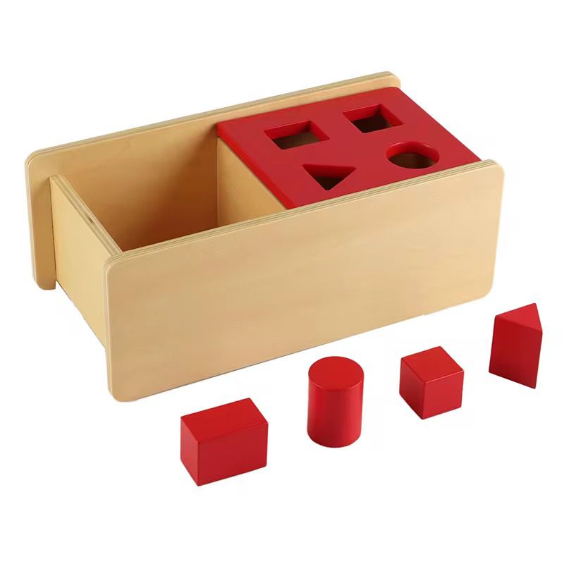 Montessori Imbucare Box with Flip Lid – 4 Shapes