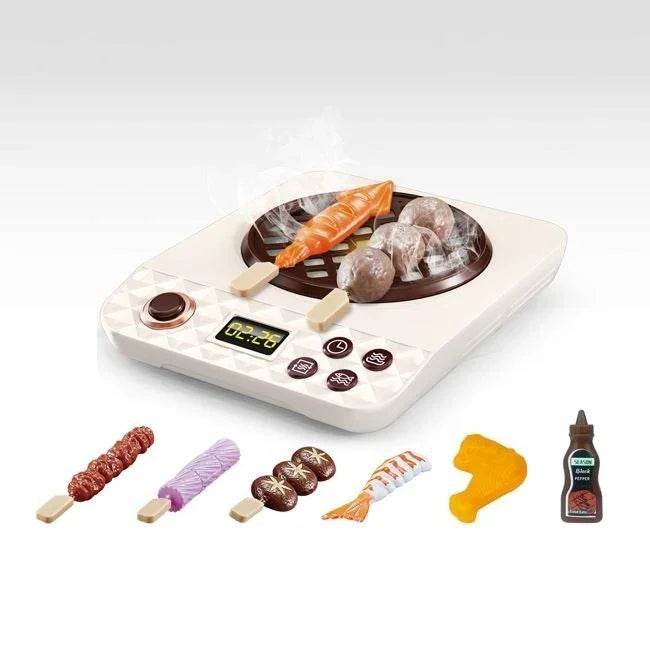 Fidtoy Mini BBQ Oven Playset with Lights and 8 Piece Set