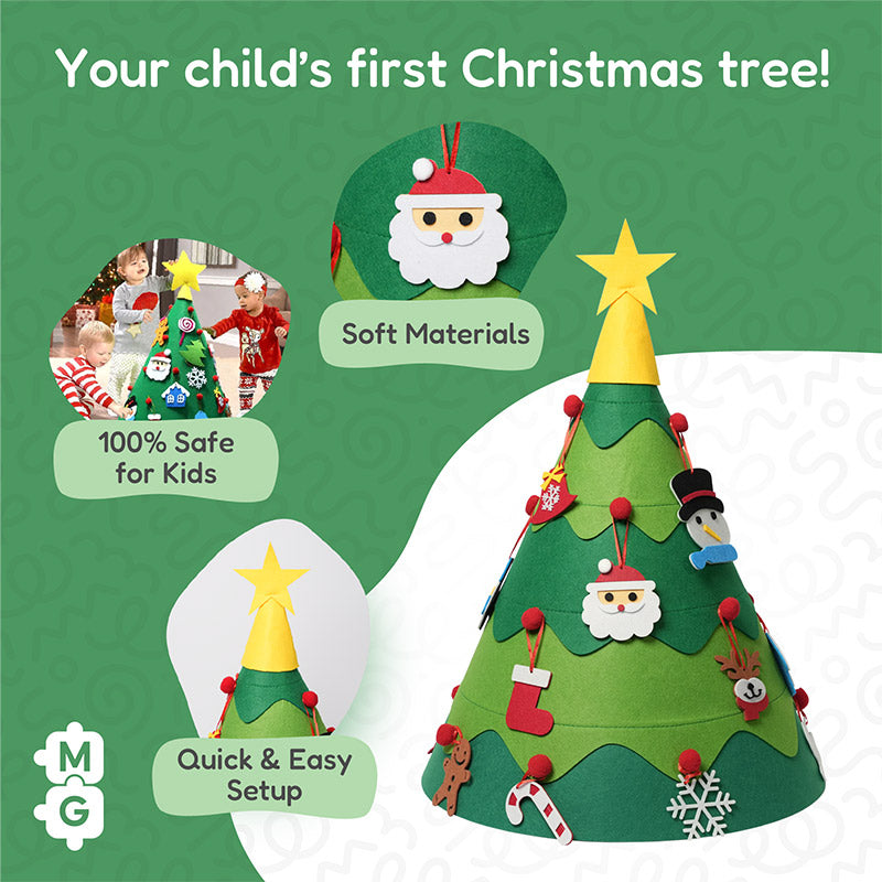 Fidtoy Sapin de Noël en Feutre DIY – Décoration de Noël Interactive pour Enfants