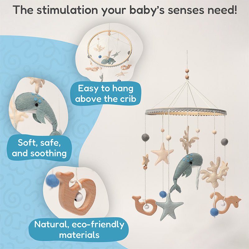 Móvil de Cuna para Bebés Fidtoy Ocean, Decoración Colgante para Guardería, 0+ meses