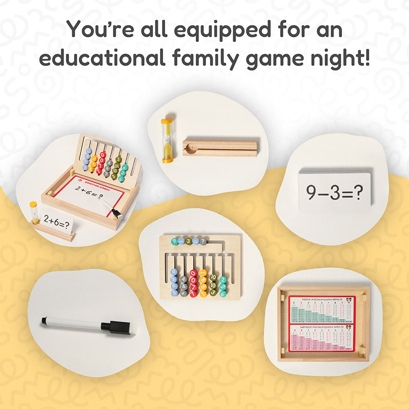 Fidtoy Juego de aprendizaje de matemáticas y ortografía de madera para niños - Juguete educativo Montessori 3+