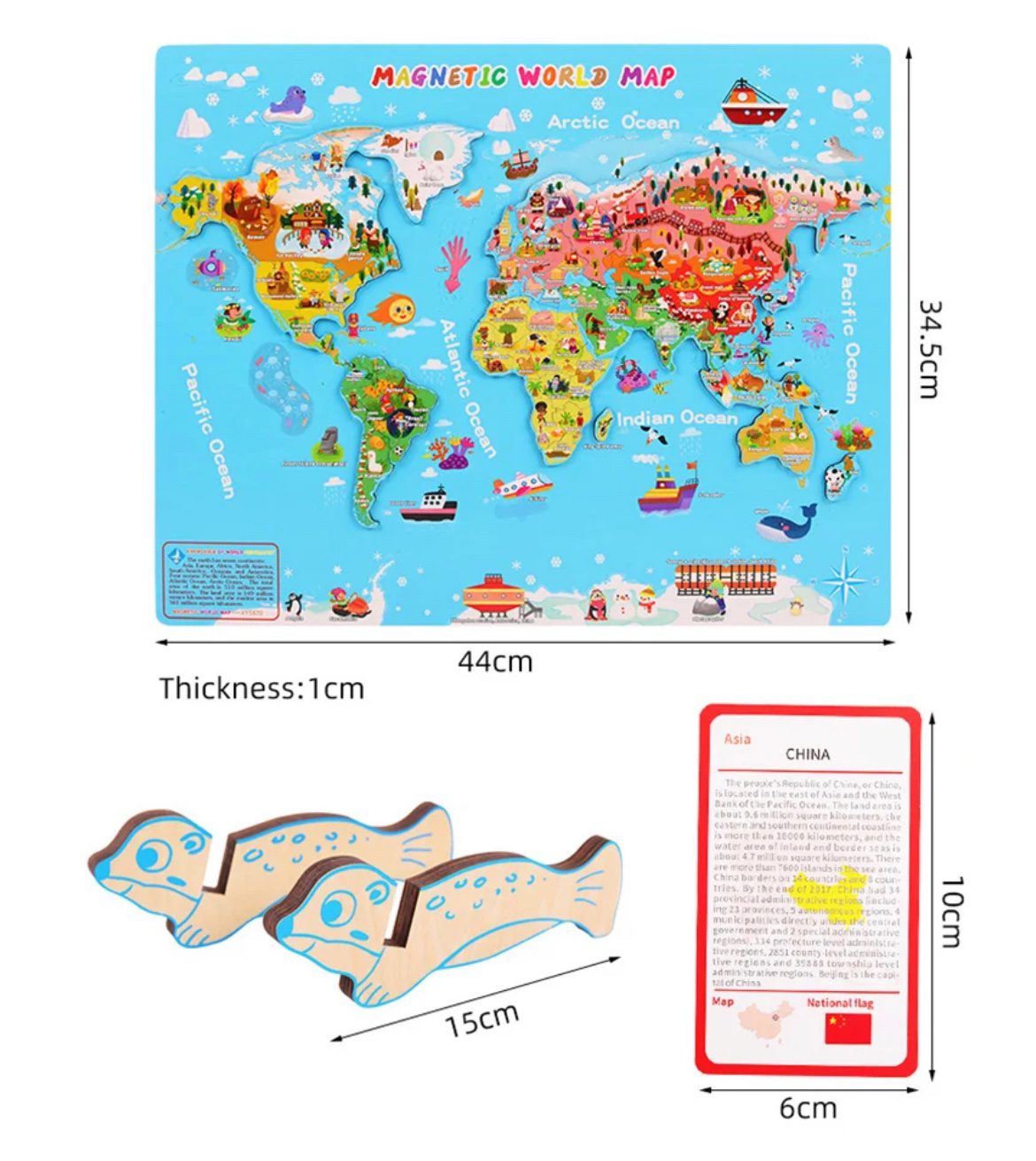 Carte du monde magnétique | Puzzle des pays du monde | Drapeaux des pays | Cartes flash des pays | Culture