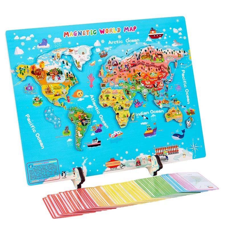 Carte du monde magnétique | Puzzle des pays du monde | Drapeaux des pays | Cartes flash des pays | Culture