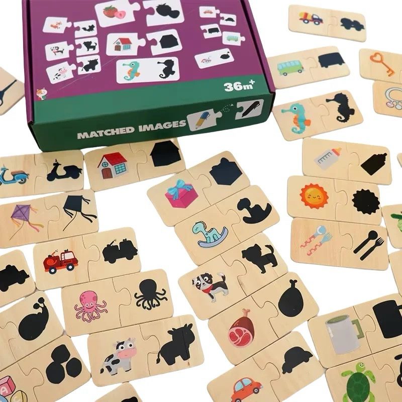 Rompecabezas de sombras – Juguete de discriminación visual y pensamiento lógico para niños pequeños