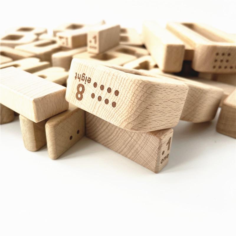 Fidtoy - Juego de números pequeños de madera - Juguete de matemáticas Montessori para niños