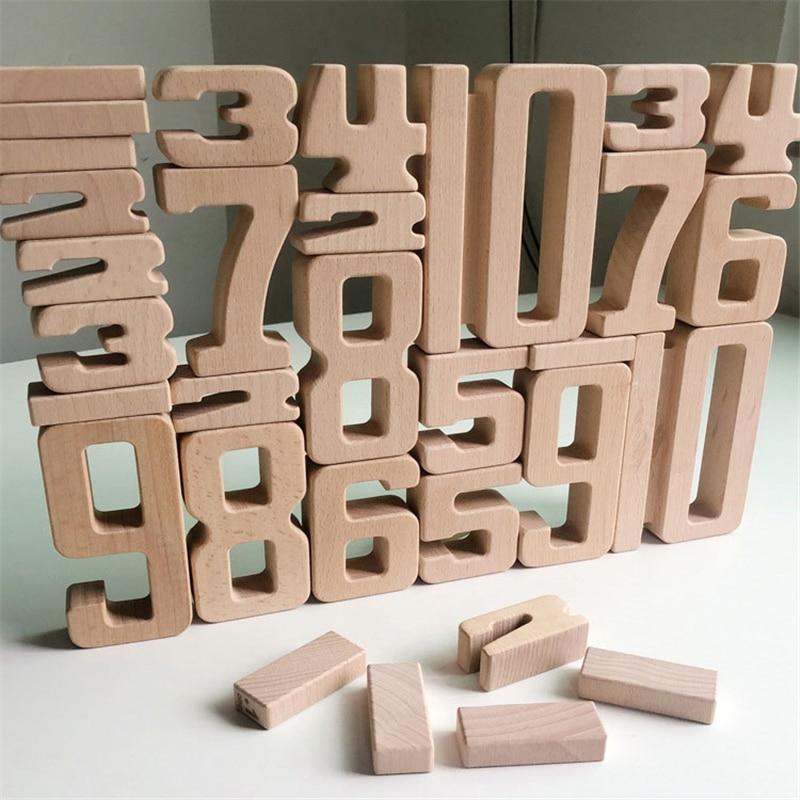 Fidtoy - Juego de números pequeños de madera - Juguete de matemáticas Montessori para niños