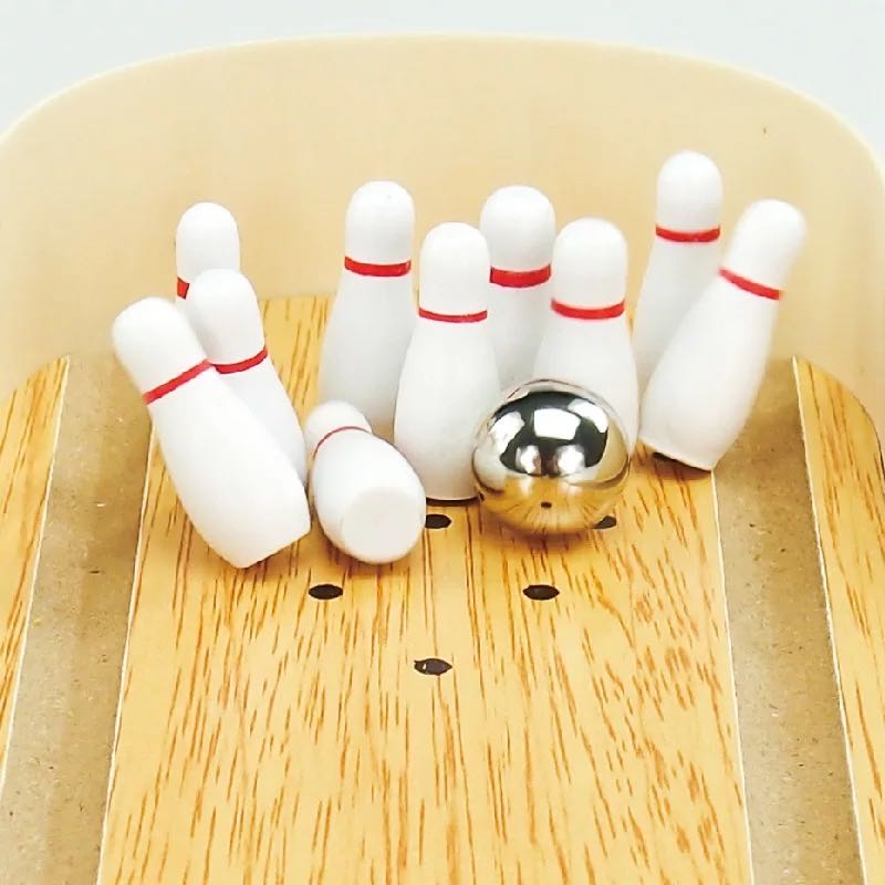 Mini Wooden Bowling Game-Fine motor skills toys