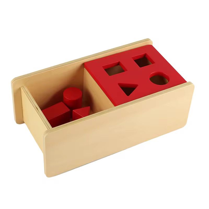 Montessori Imbucare Box with Flip Lid – 4 Shapes