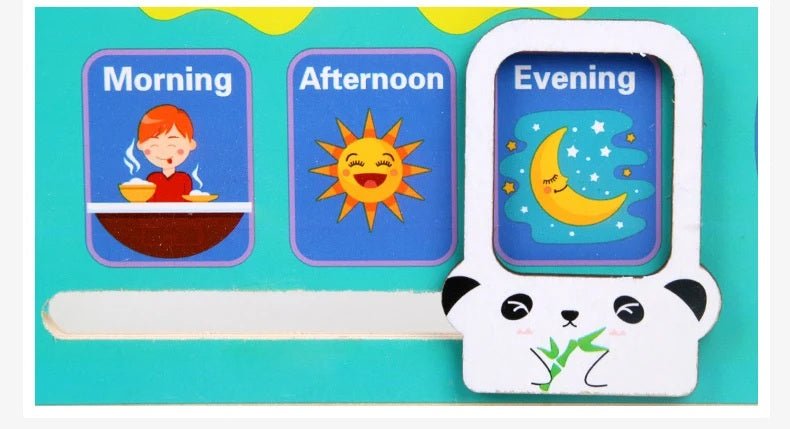 Juguetes de reloj de madera Montessori con forma de rana para niños, aprendizaje de calendario, clima, estación, hora, semana, juguete educativo temprano