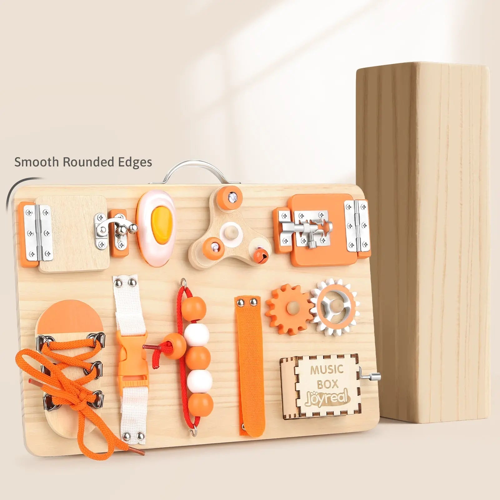 Montessori Busy Board for Toddlers - Interactive Wooden Toy for Fine Motor Skills