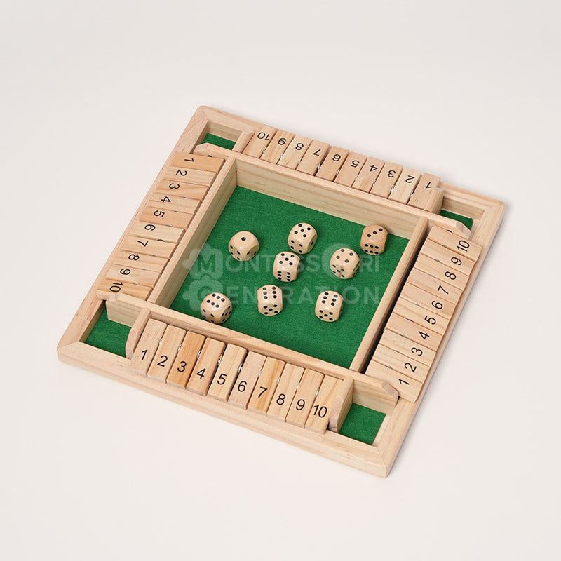 Juego de dados de madera Fidtoy con números para niños a partir de 3 años, juguete de aprendizaje de matemáticas