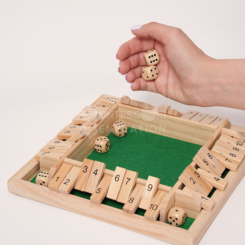 Juego de dados de madera Fidtoy con números para niños a partir de 3 años, juguete de aprendizaje de matemáticas
