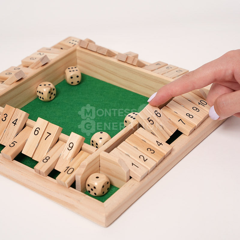 Juego de dados de madera Fidtoy con números para niños a partir de 3 años, juguete de aprendizaje de matemáticas