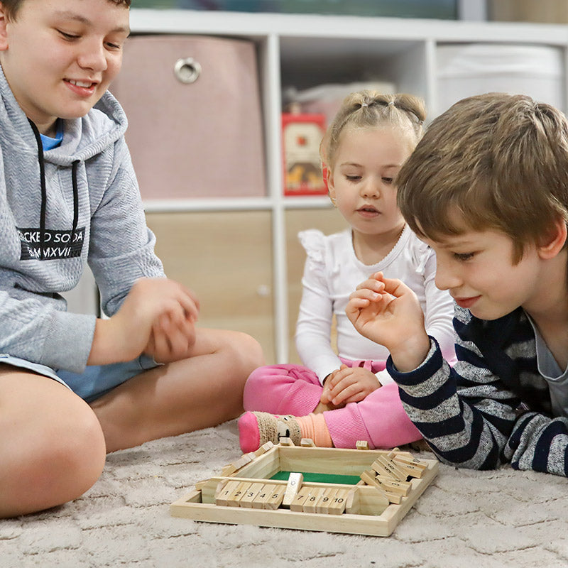 Juego de dados de madera Fidtoy con números para niños a partir de 3 años, juguete de aprendizaje de matemáticas