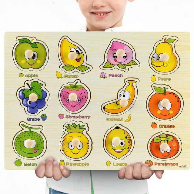Fidtoy Wooden Vehicle Puzzle for Toddlers – Educational Learning Toy