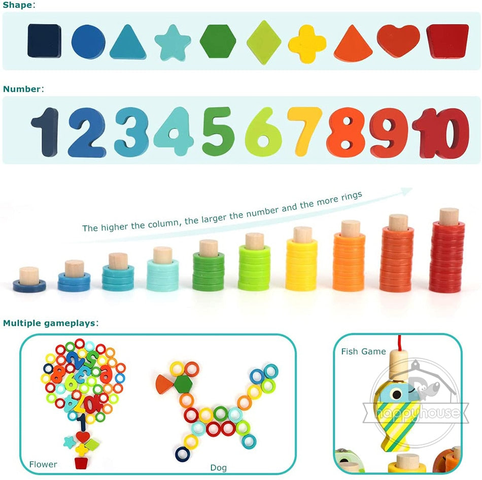 Fidtoy Juguetes Educativos de Madera Montessori para Niños