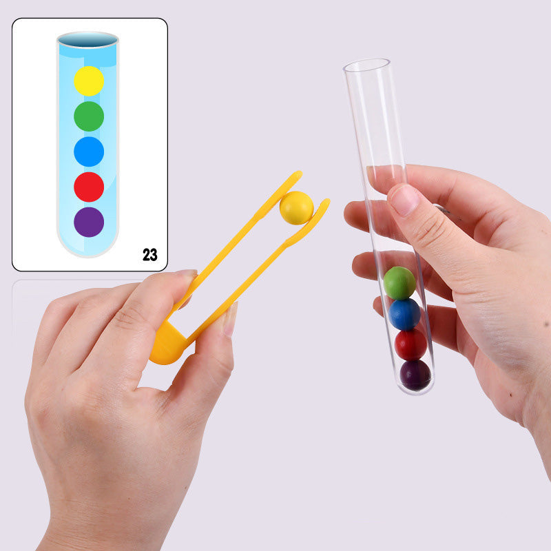Juguete Educativo: Perlas Montessori en Tubos de Ensayo