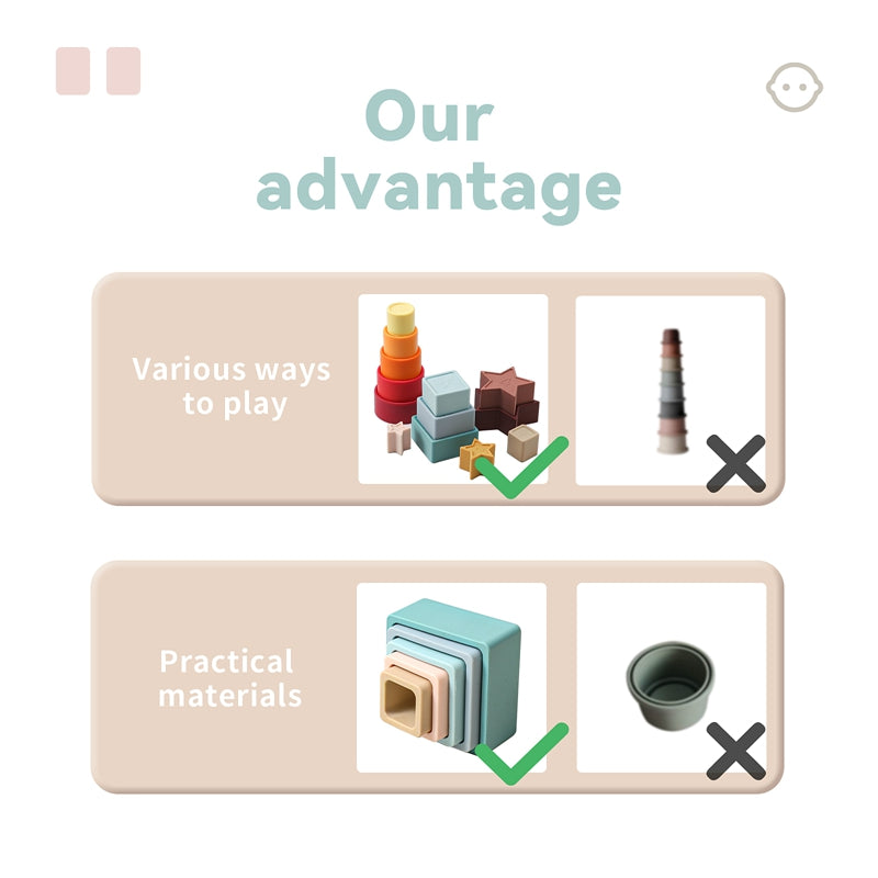 Jouet de construction Montessori en silicone souple