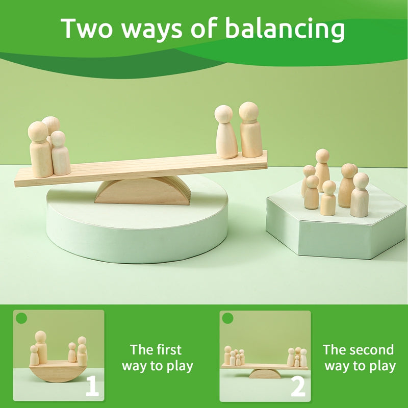 Juguete de equilibrio Montessori con apilador de muñecas