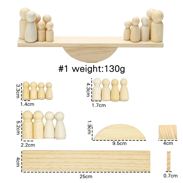 Juguete de equilibrio Montessori con apilador de muñecas