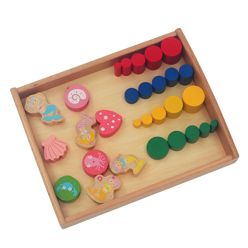 Fidtoy Montessori Wooden Tray Presentation Material