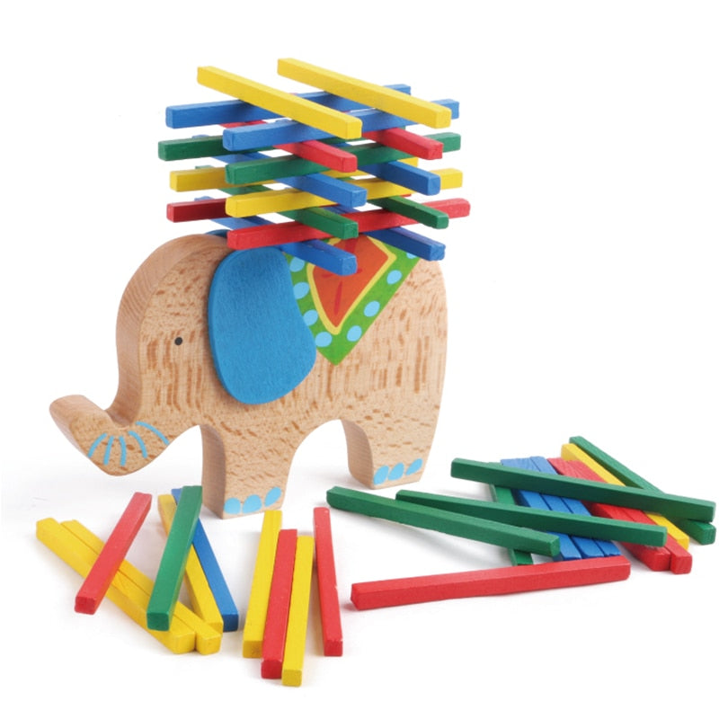 Fidtoy Camel & Elephant Tower Wooden Balance Toy