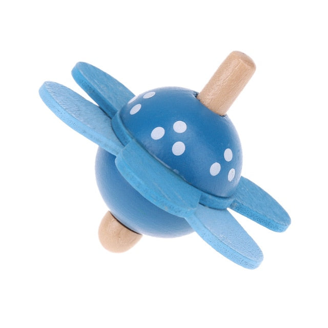 Fidtoy Trompos de madera con forma de flor para niños mayores de 2 años