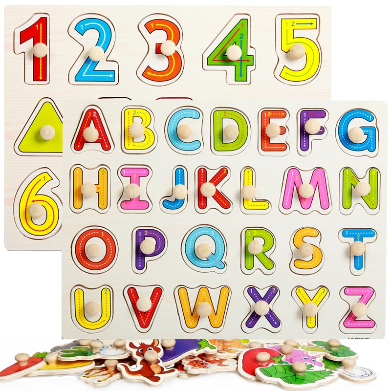 Fidtoy Wooden Puzzles Toddler Educational Learning Toy