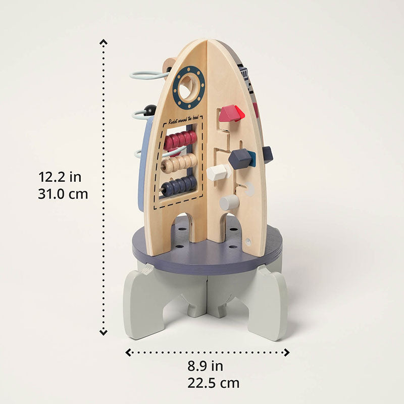 Fidtoy Wooden Rocket Activity Toy for Toddlers – STEM Multi Activity Learning Toy Age 1+