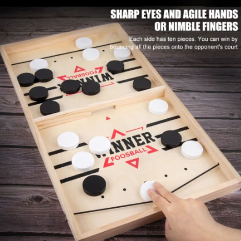 Juego de mesa Fidtoy Fast Sling Puck – Juego de mesa familiar de madera