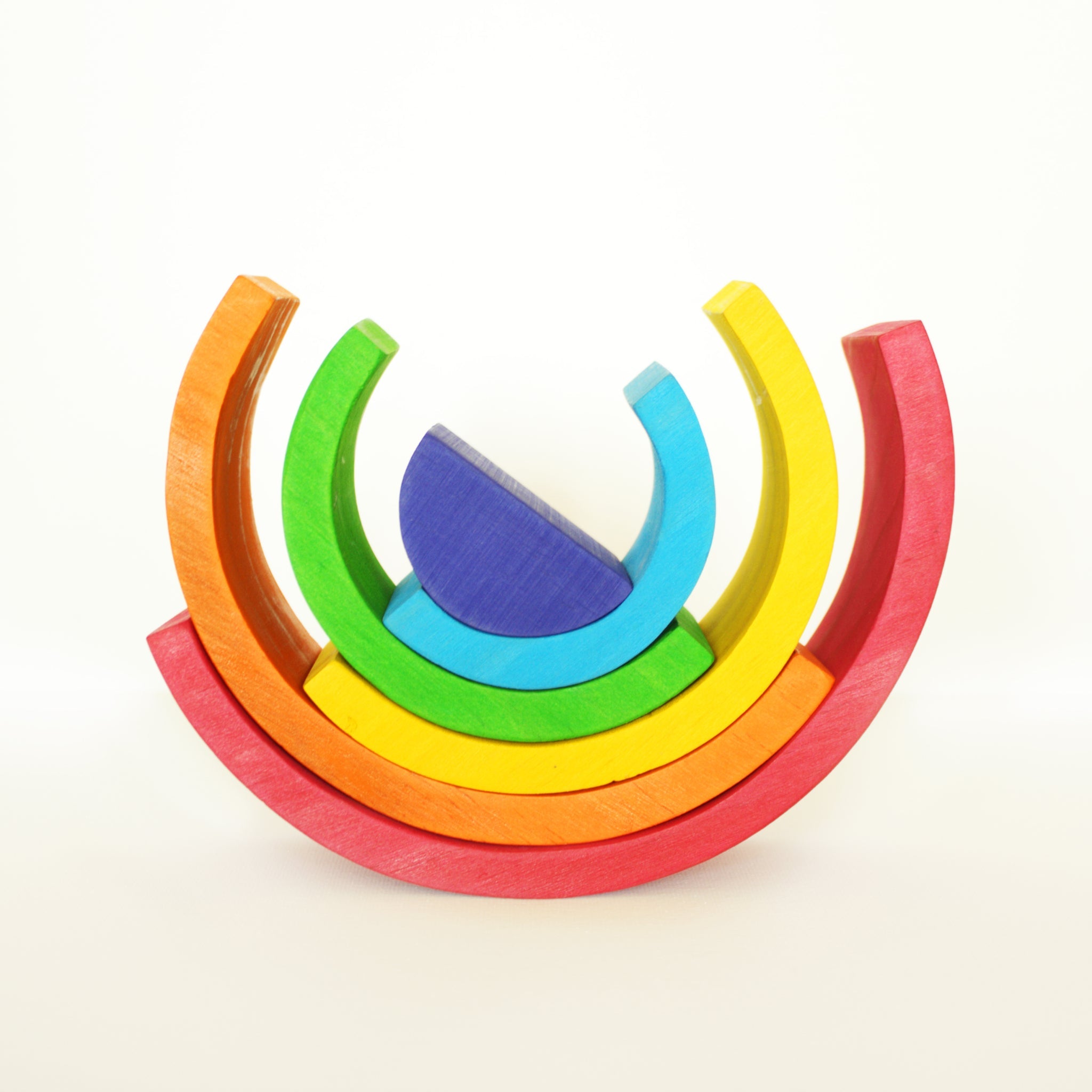 Fidtoy Apilador Arcoíris de Madera para Niños Pequeños con 6 Arcos