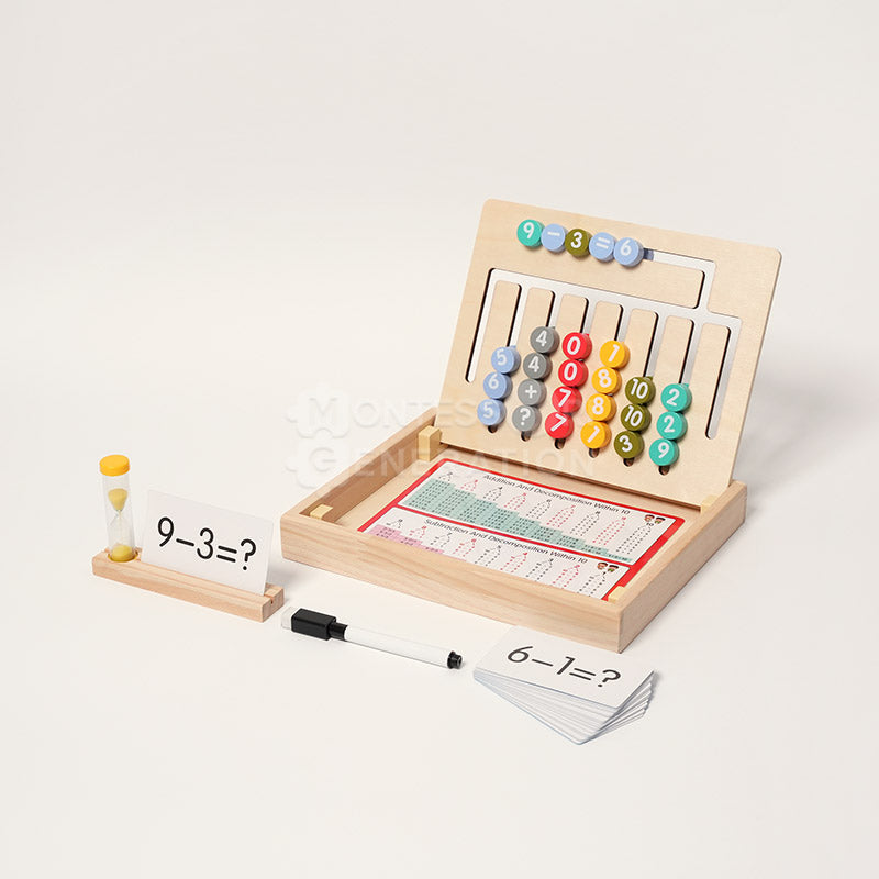 Fidtoy Juego de aprendizaje de matemáticas y ortografía de madera para niños - Juguete educativo Montessori 3+
