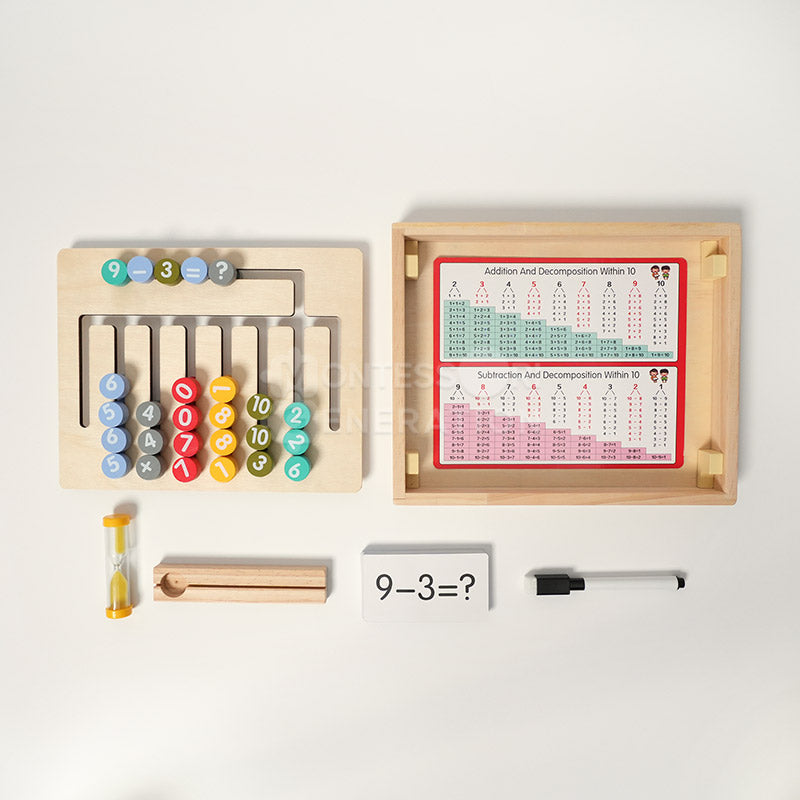 Fidtoy Juego de aprendizaje de matemáticas y ortografía de madera para niños - Juguete educativo Montessori 3+