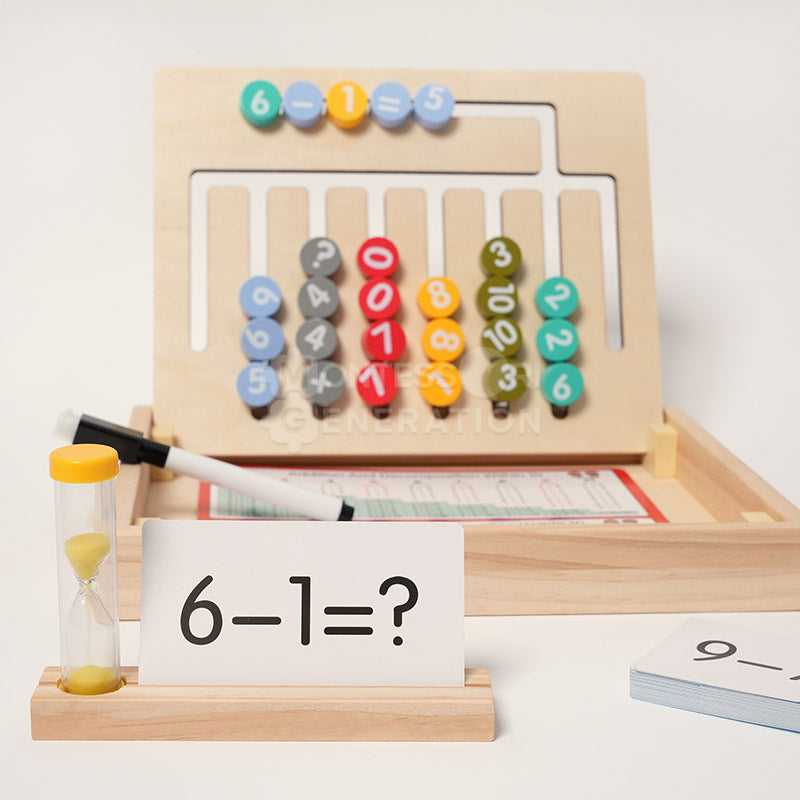 Fidtoy Juego de aprendizaje de matemáticas y ortografía de madera para niños - Juguete educativo Montessori 3+