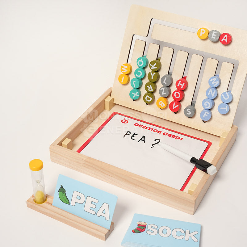 Fidtoy Juego de aprendizaje de matemáticas y ortografía de madera para niños - Juguete educativo Montessori 3+