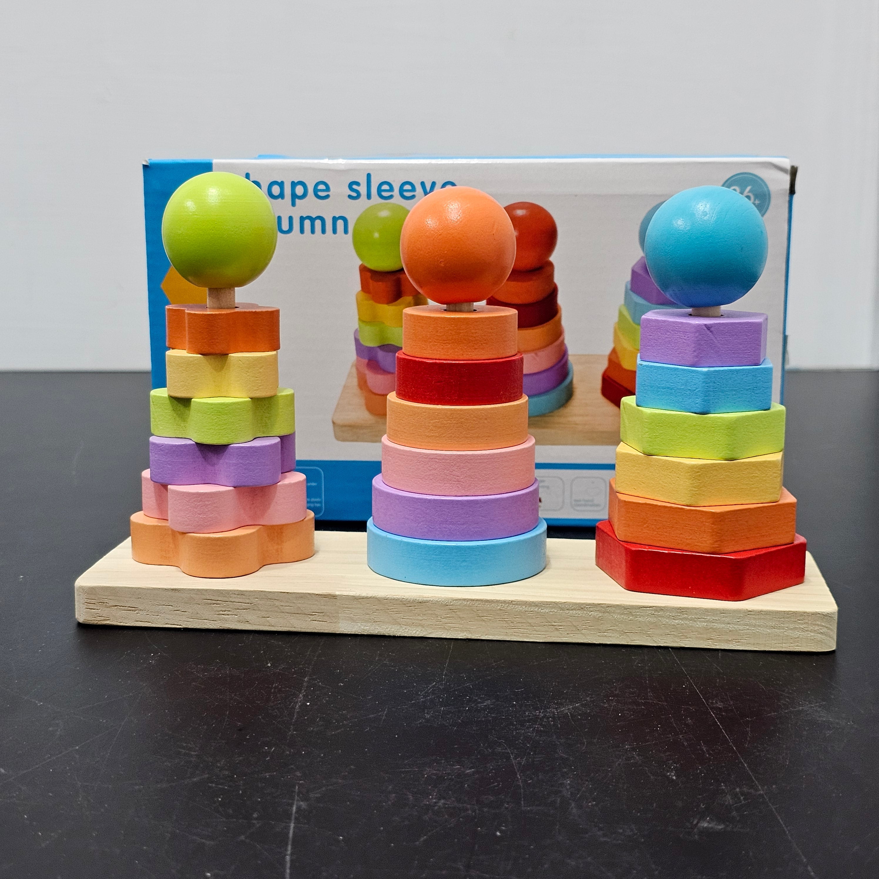 Étagères Colonnes Formes en Bois – Jouet Montessori pour Enfants | Bacha Toys