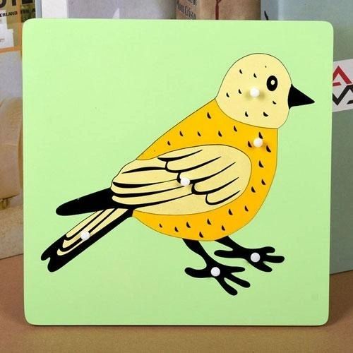 Montessori Animal Puzzles Turtle Bird Frog Horse Fish Rooster Ladybug Butterfly Wooden Educational Preschool Kindergarten Toy