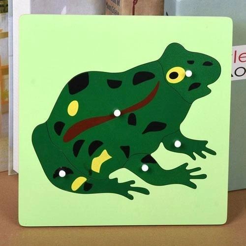 Puzzles d'animaux Montessori Tortue Oiseau Grenouille Cheval Poisson Coq Coccinelle Papillon Jouet éducatif en bois pour la maternelle et la petite enfance