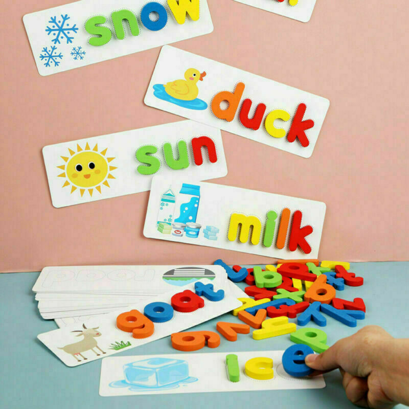 Juego de ortografía con abecedario de madera Fidtoy para el aprendizaje de los niños