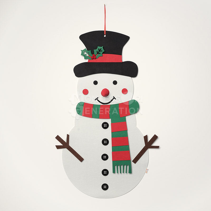 Fidtoy Juguete de pared de muñeco de nieve de Navidad para niños pequeños – Juego de fieltro decorativo navideño