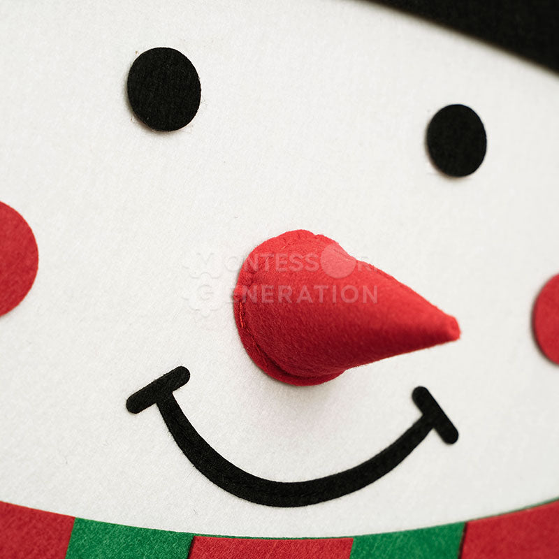 Fidtoy Christmas Snowman Wall Activity Toy for Toddlers – Felt Holiday Decoration Play Set