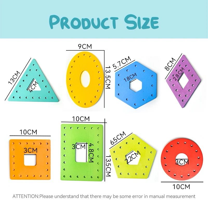 Threading Geometric Shapes - Lacing Activity for Fine Motor Development