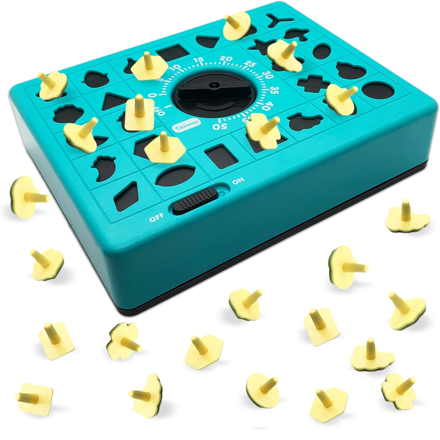 Fidtoy Time Puzzle Mind Challenge Board Game for Kids | Plastic Timed Shape Matching Game, 26 Pieces, Built-In Timer, Travel Puzzle Board, Shape Recognition & Deductive Reasoning Toy Age 3+