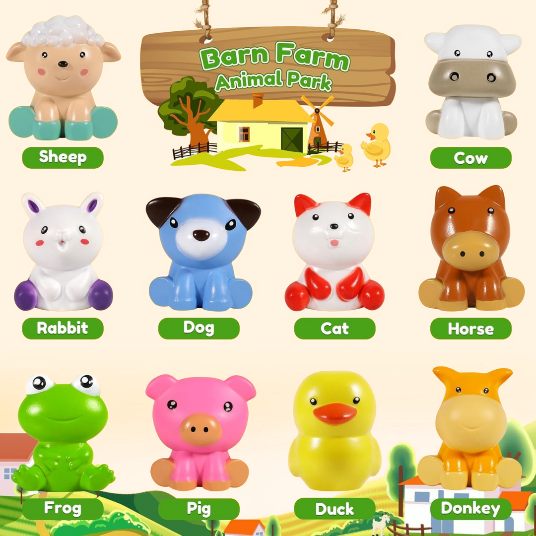 Fidtoy Montessori Farm Animal Set for Toddler Learning (20pcs)