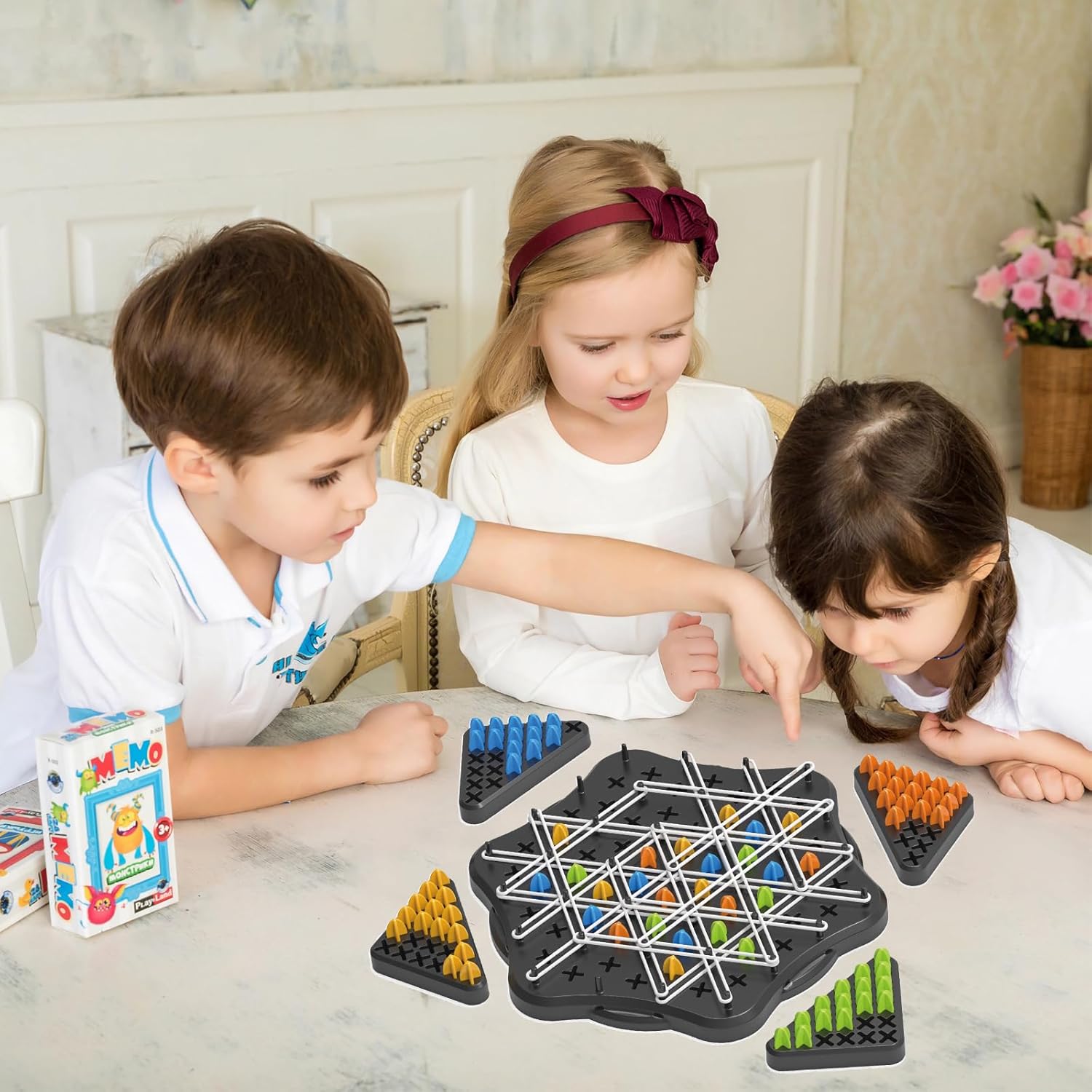 Fidtoy Chain Triangle Chess Family Strategy Game for Kids