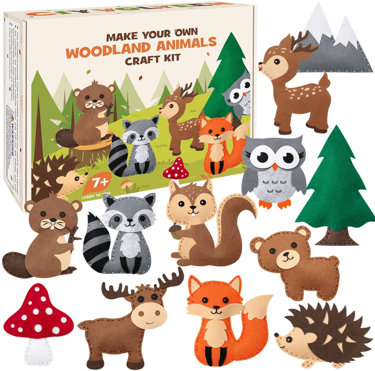 Kit de costura de animales de madera para niños