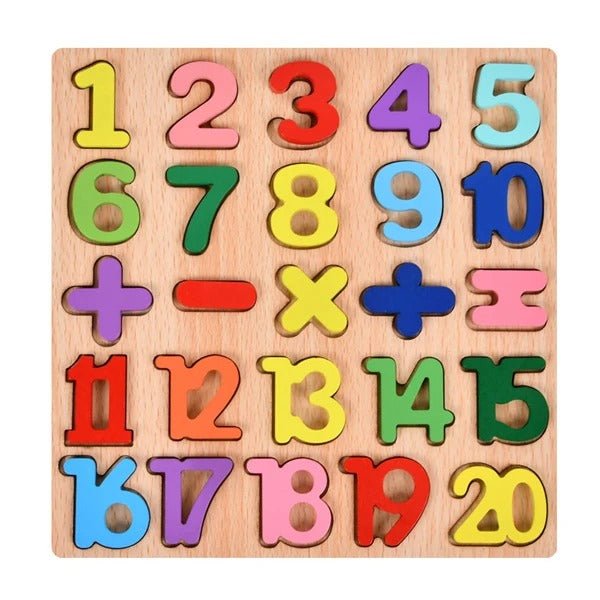 Wooden 3D Number Math Board