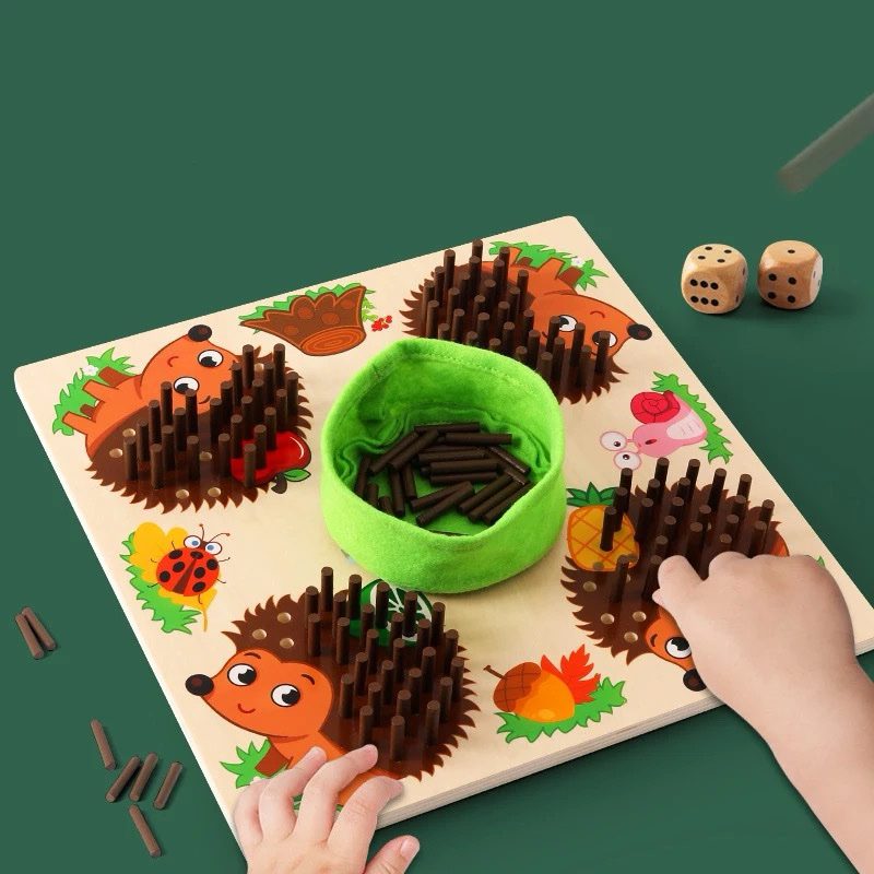 Jeu de maths Hérisson (addition et soustraction) - Jouet mathématique en bois pour les tout-petits et les enfants d'âge préscolaire