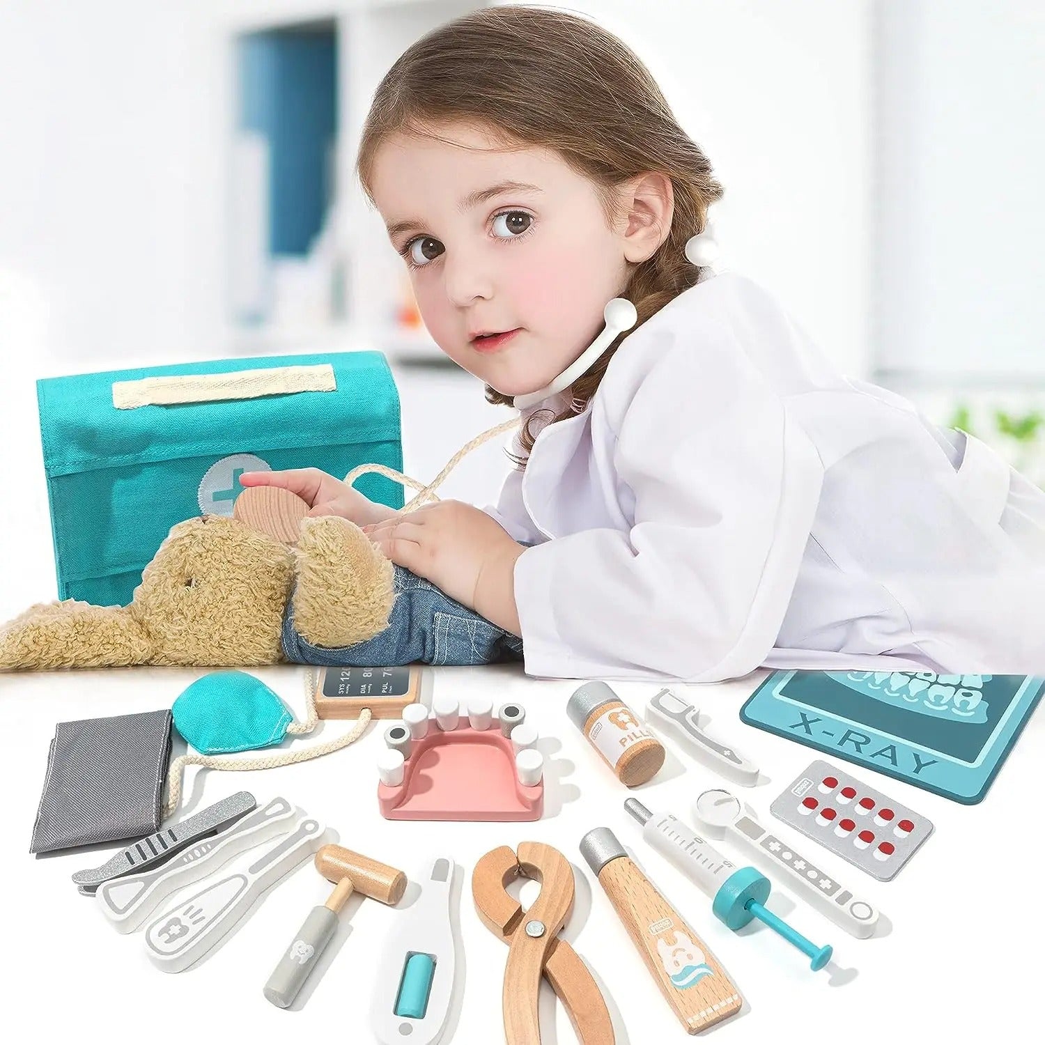 Trousse de docteur en bois Le docteur de garde