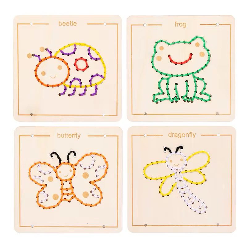 Wooden Embroidery Board Set - Sewing Practice for Fine Motor Development